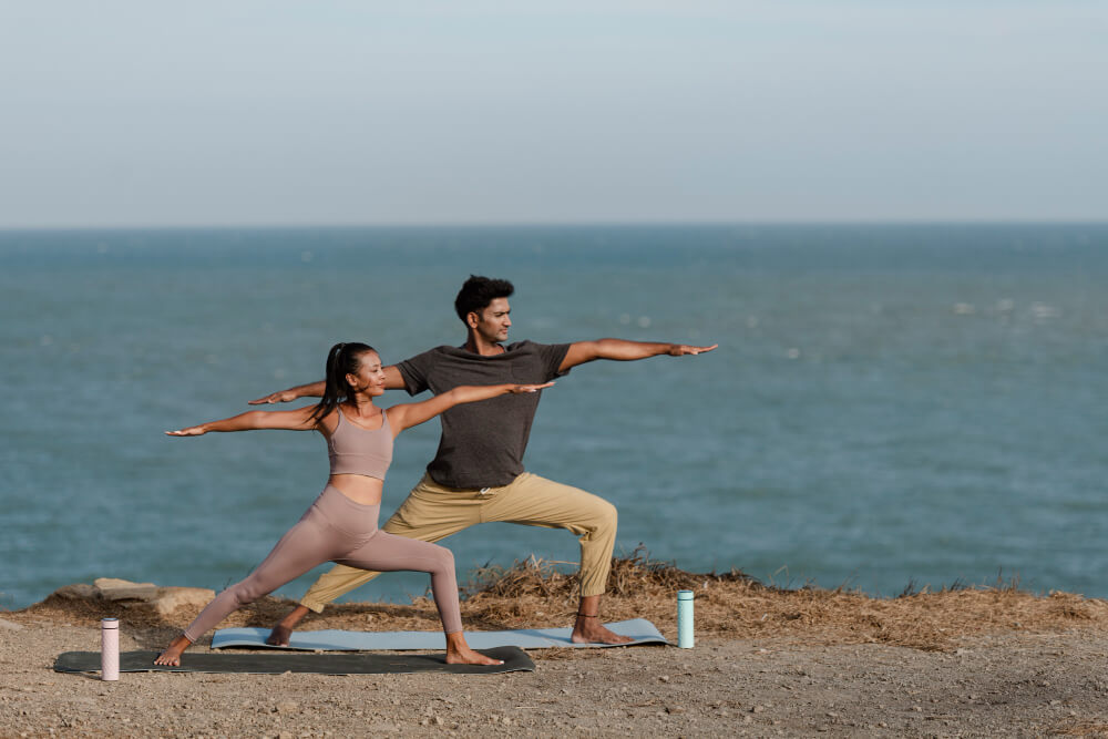 summer couple yoga summer couple yoga