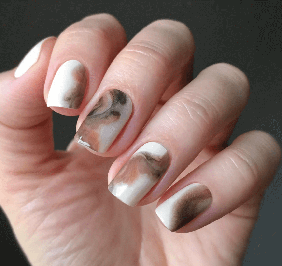 fall nails marble effect ombre design fall nails marble effect ombre design
