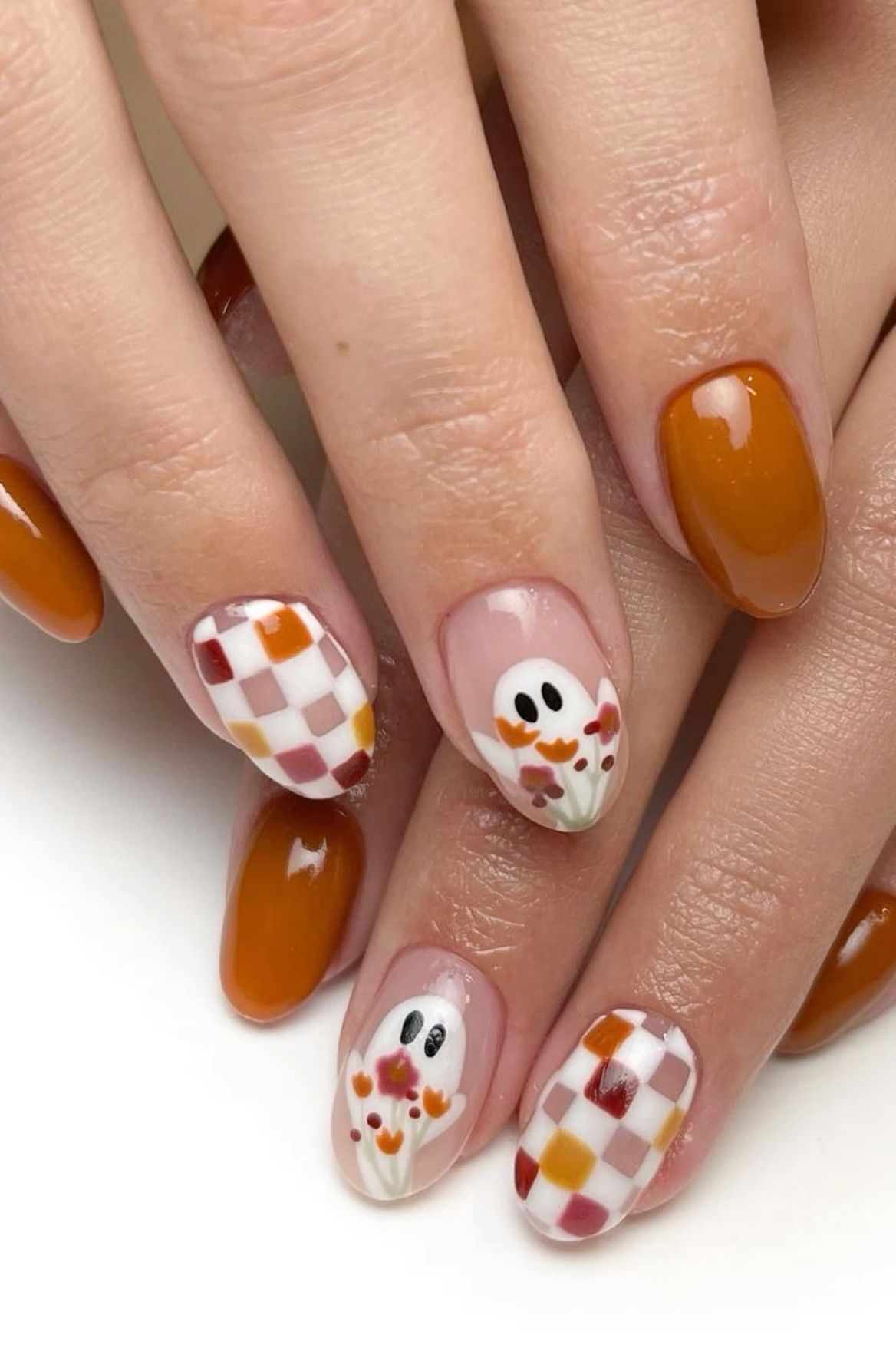 pumpkin and boo nails pumpkin and boo nails