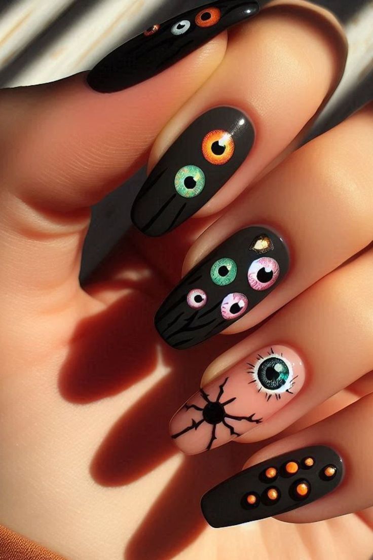 spooky eyeball halloween nail design spooky eyeball halloween nail design