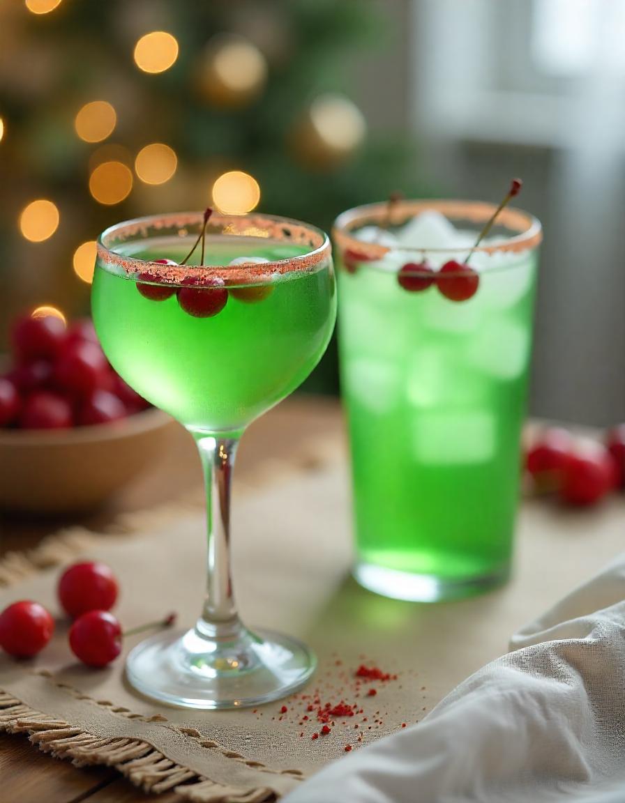 The Grinch Cocktail - festive winter holiday drinks The Grinch Cocktail - festive winter holiday drinks