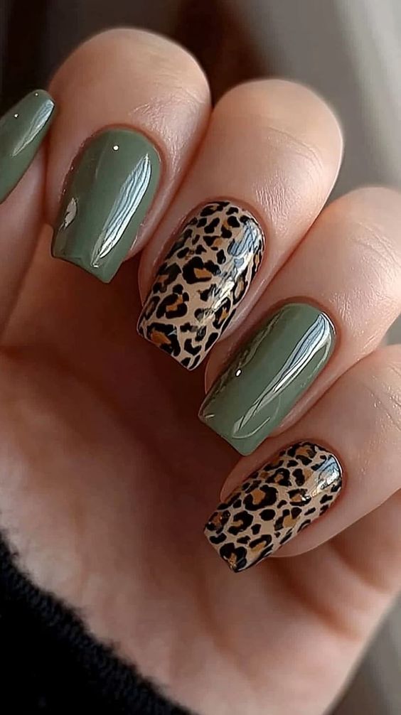 animal print fall nails animal print fall nails