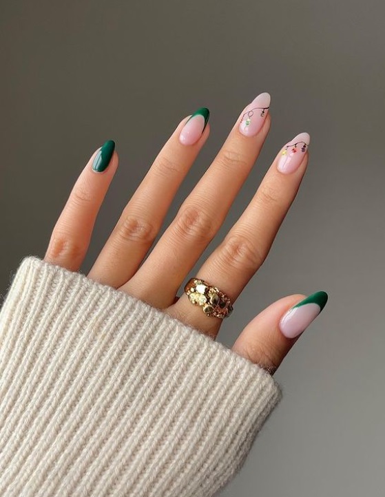 green french manicure green french manicure