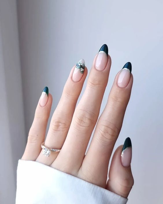 green tips nails - elegant christmas green tips nails - elegant christmas