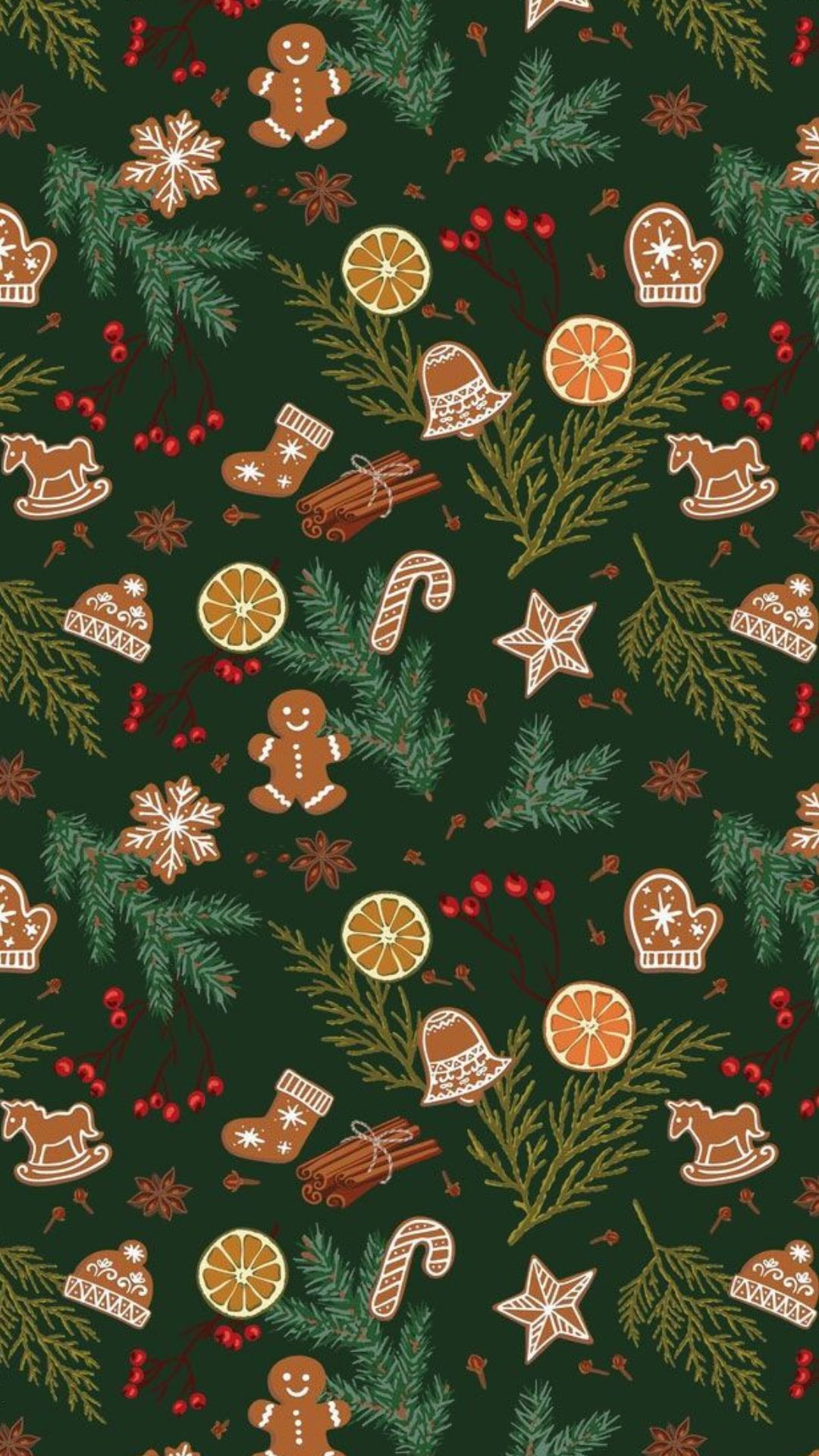 green aesthetic christmas gingerbread wallpaper