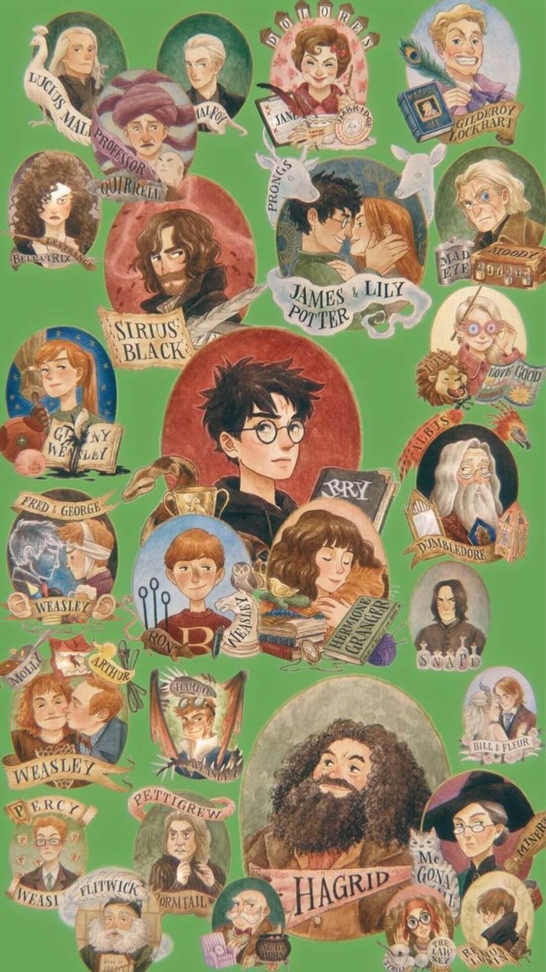 Characters from Harry Potter - phone wallpaper Characters from Harry Potter - phone wallpaper