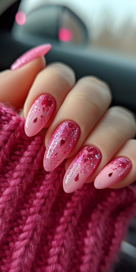 Inspired Pink Almond Nails Design Inspired Pink Almond Nails Design