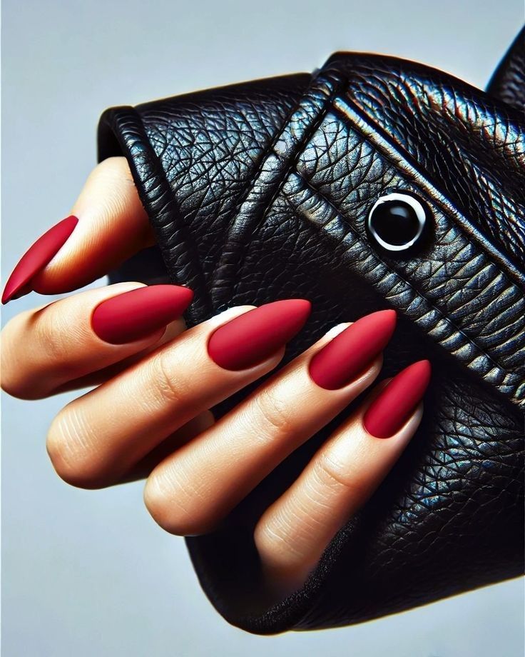 Matte Red Nails Matte Red Nails