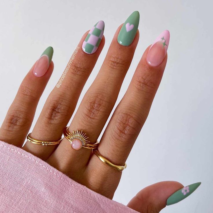 Mint Green Nail Designs for Almond Nails Mint Green Nail Designs for Almond Nails