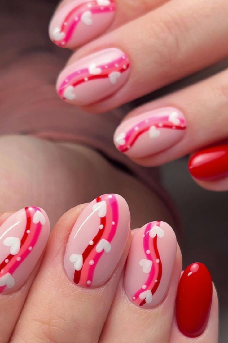 Playful Valentines day nails Playful Valentines day nails