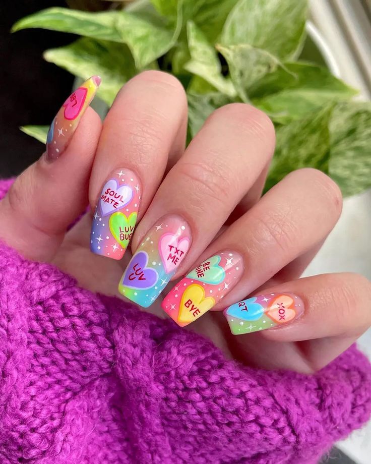 be mine candy nails be mine candy nails