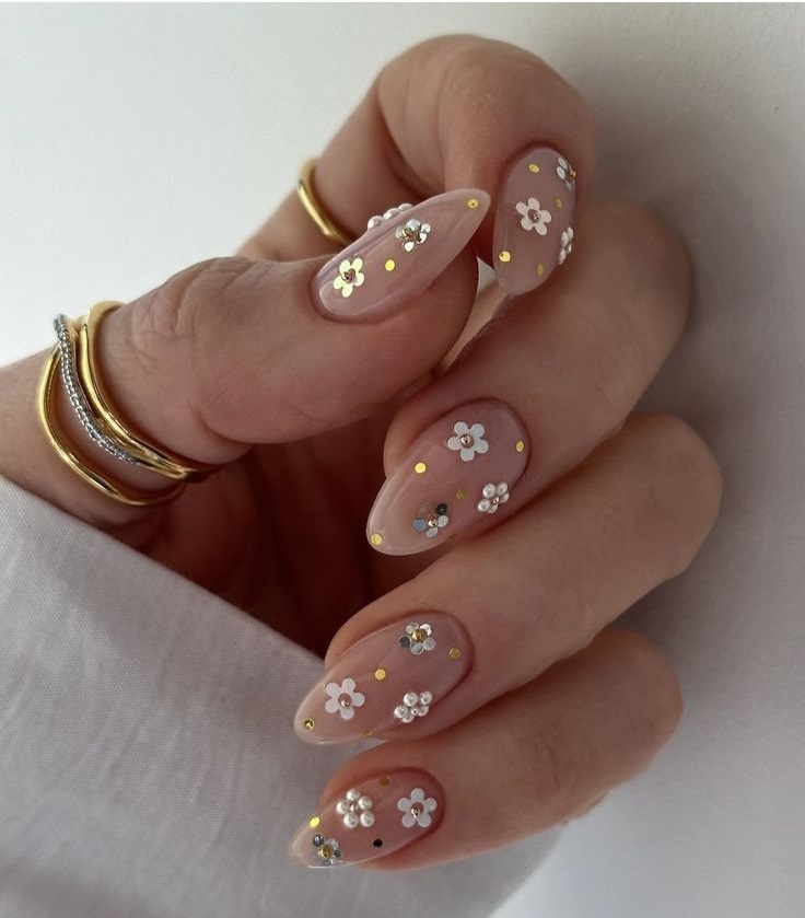 floral nails for February floral nails for February