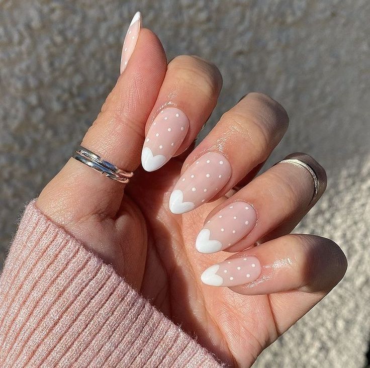 heart shape tips on valentines nails heart shape tips on valentines nails