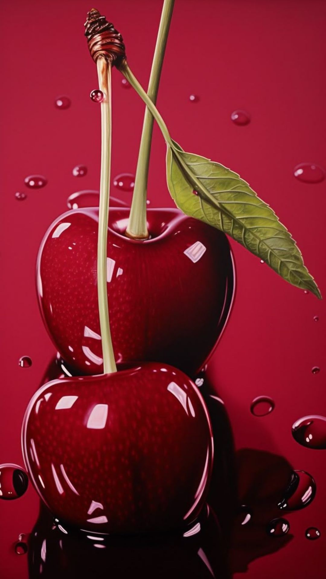 cherries with water cherries with water
