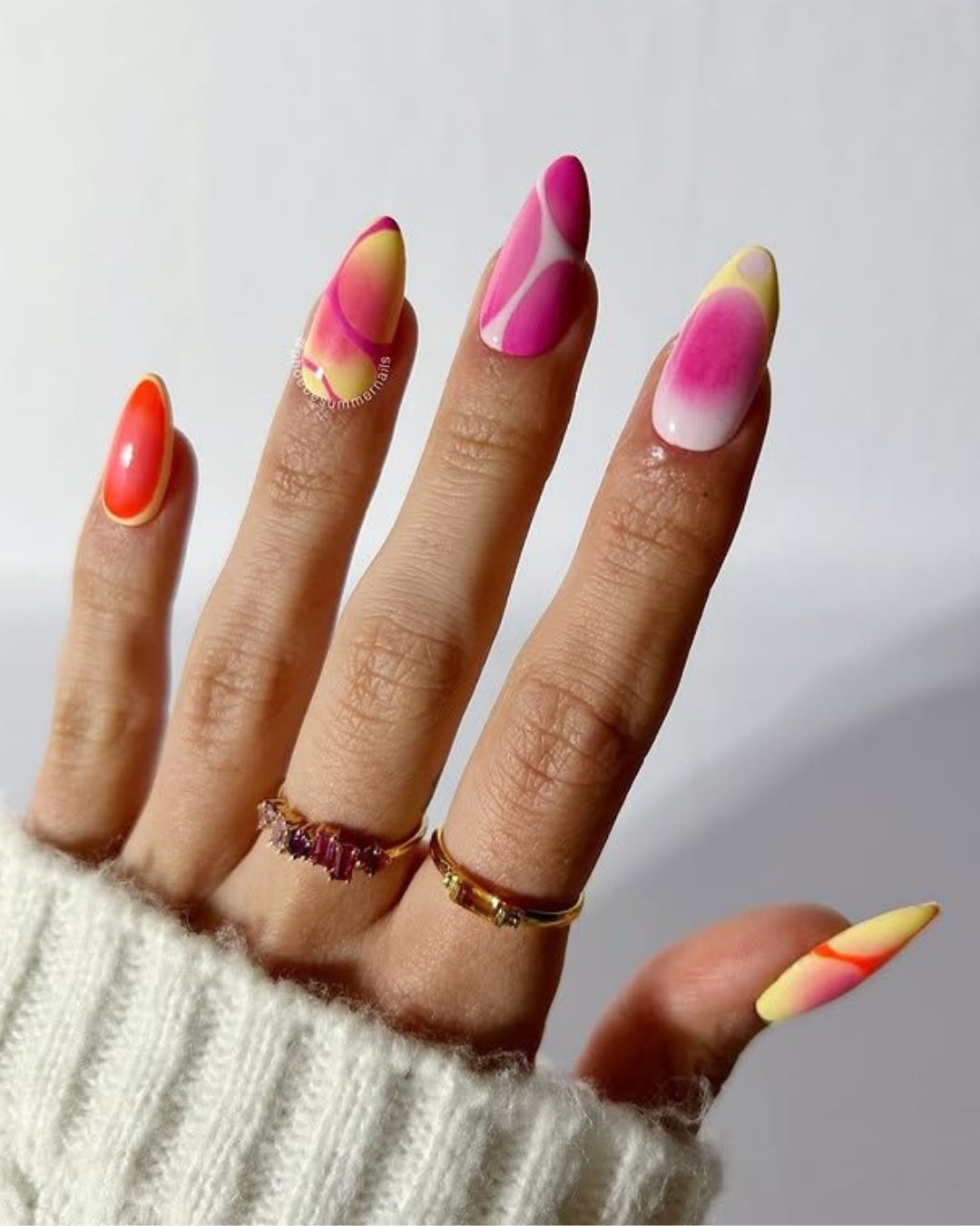 pink aura nails for spring pink aura nails for spring