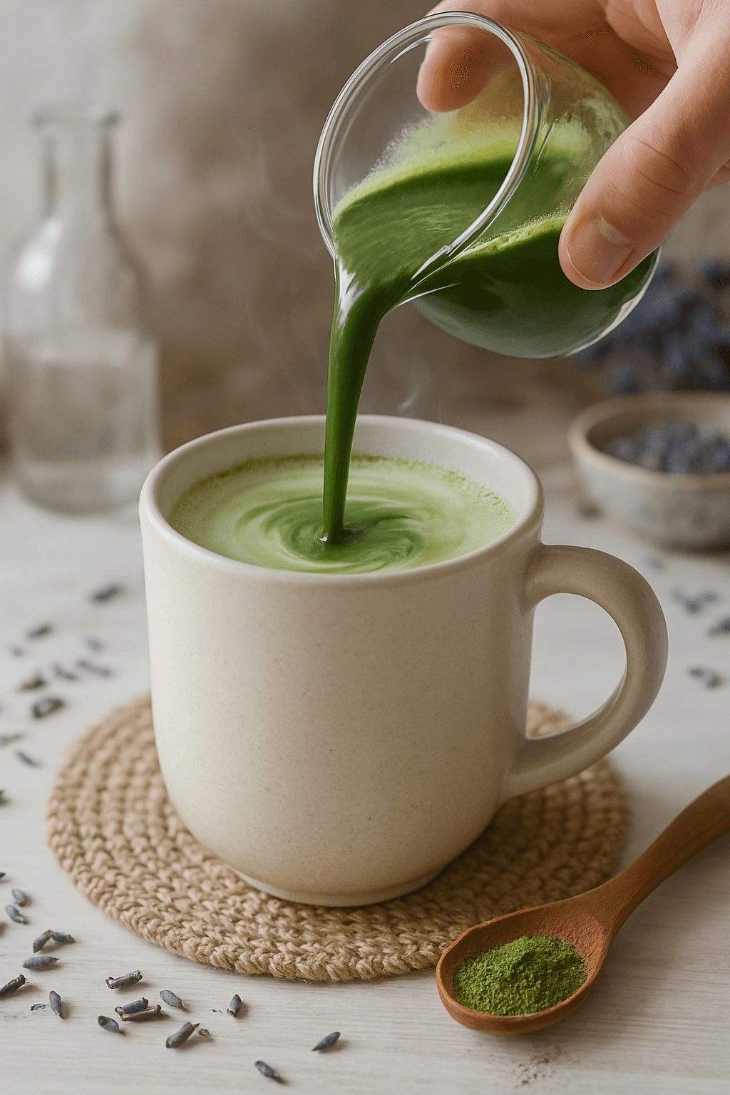 Hot Lavender Matcha Latte Hot Lavender Matcha Latte