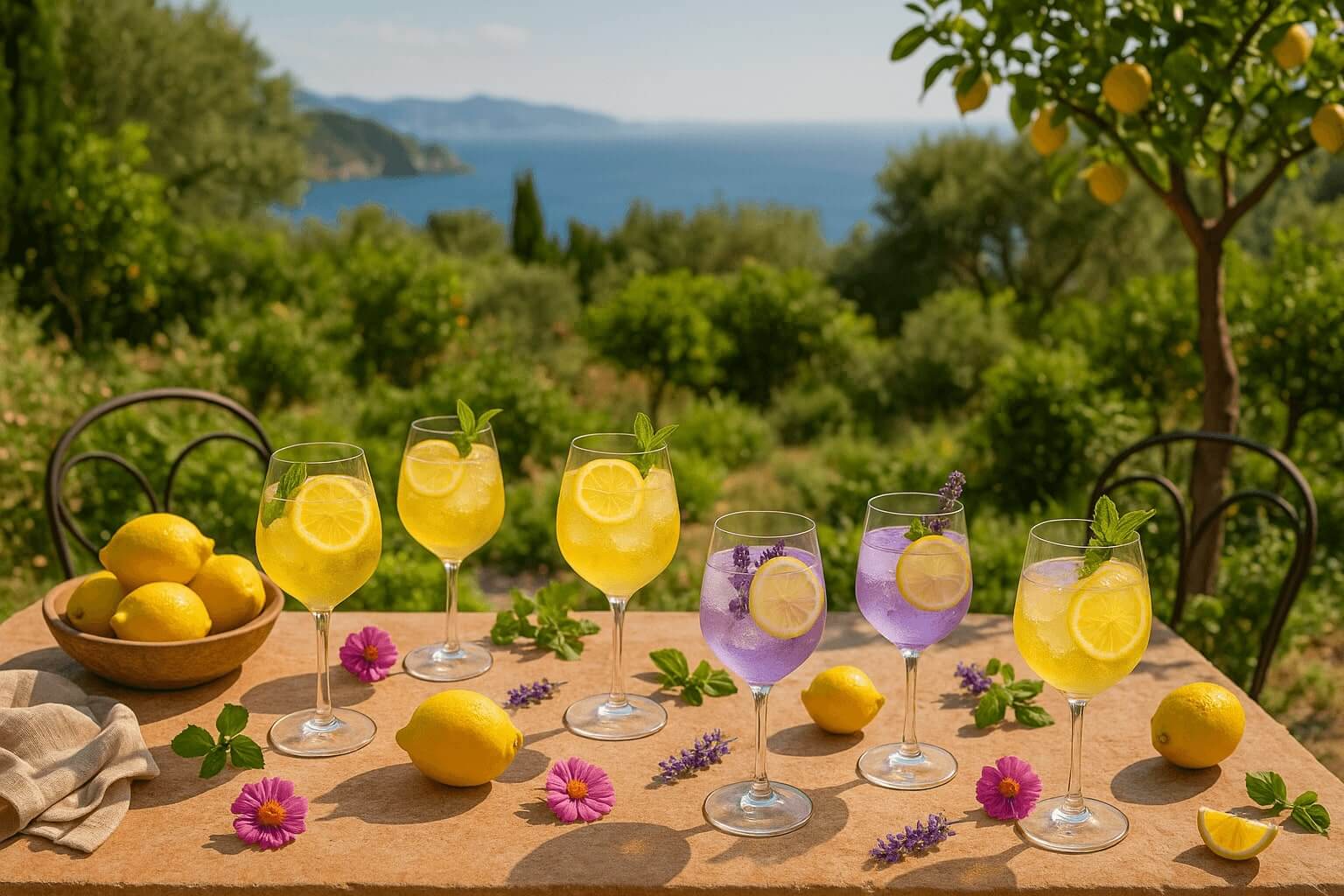 summer party with several limoncello spritz summer party with several limoncello spritz