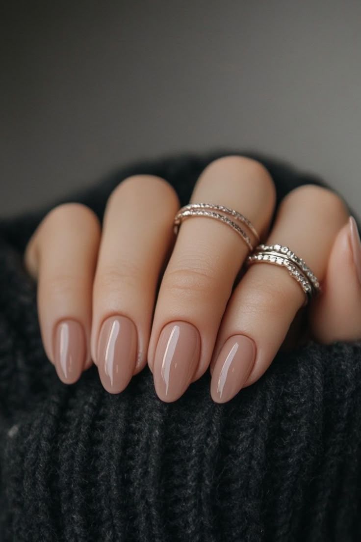 classic beige fall nails