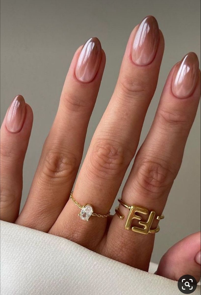 nude almond nails
