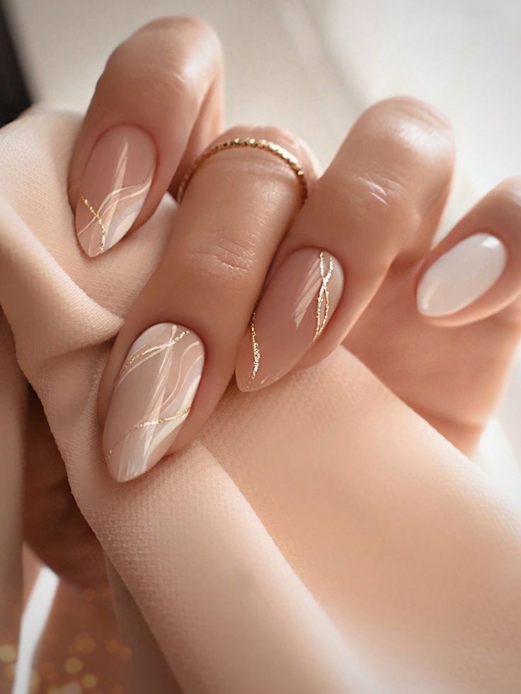 nude nail art design for fall