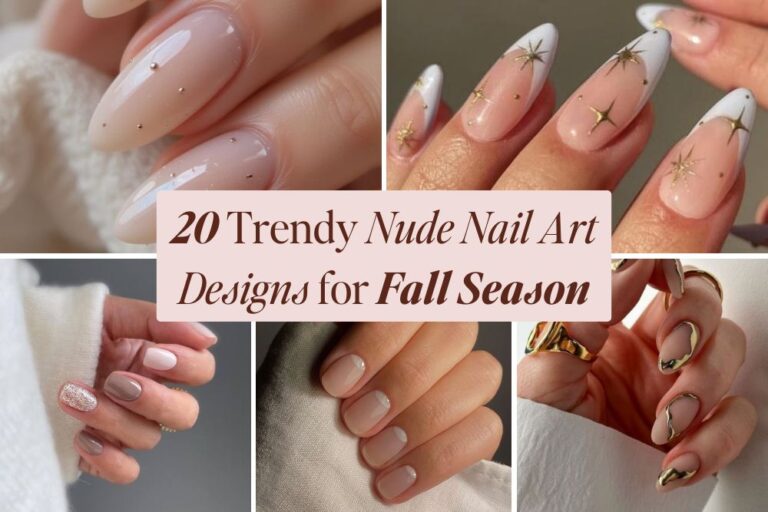 trendy nude nail art designs for fall