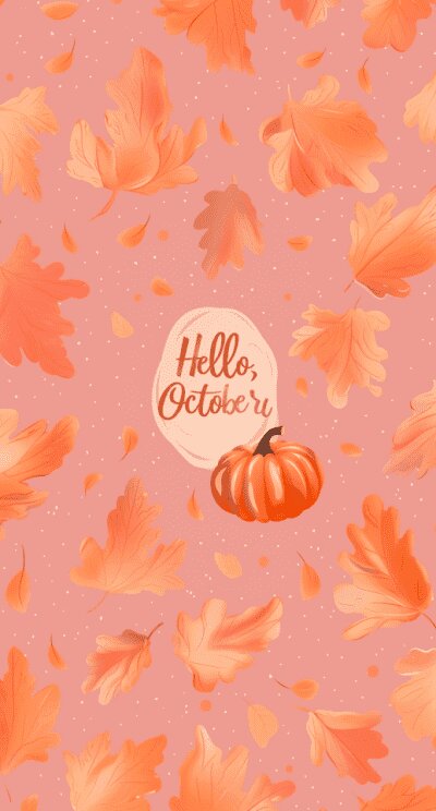 hello october phone wallpaper lettering